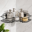 Black Metal Single Corner Bathroom Shelf