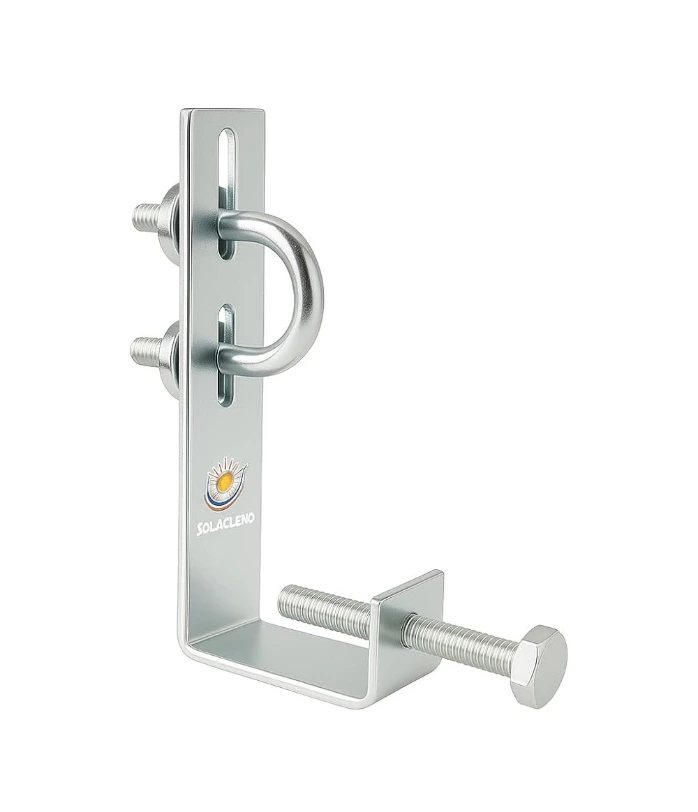 Solar Panel Sprinkler Pipe Support Hanger (Set of 5) | L-Shaped Galvanized Steel Clamp | Rust-Resistant Pipe Holder for Solar Panel Frames | Easy Installation Adjustable Bracket