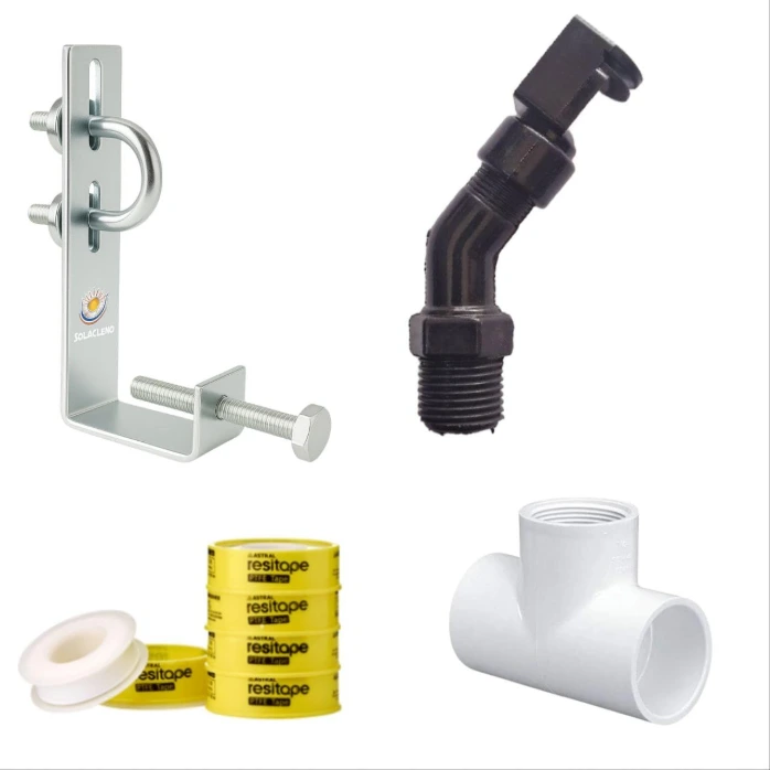 solar panel cleaning kit | combo of Black Heavy duty Sprinkler 50pcs | Plumbing 1/2'' T 50pcs | High quality teflon tape 20pcs | Galvenize material mounting clamp 50pcs |